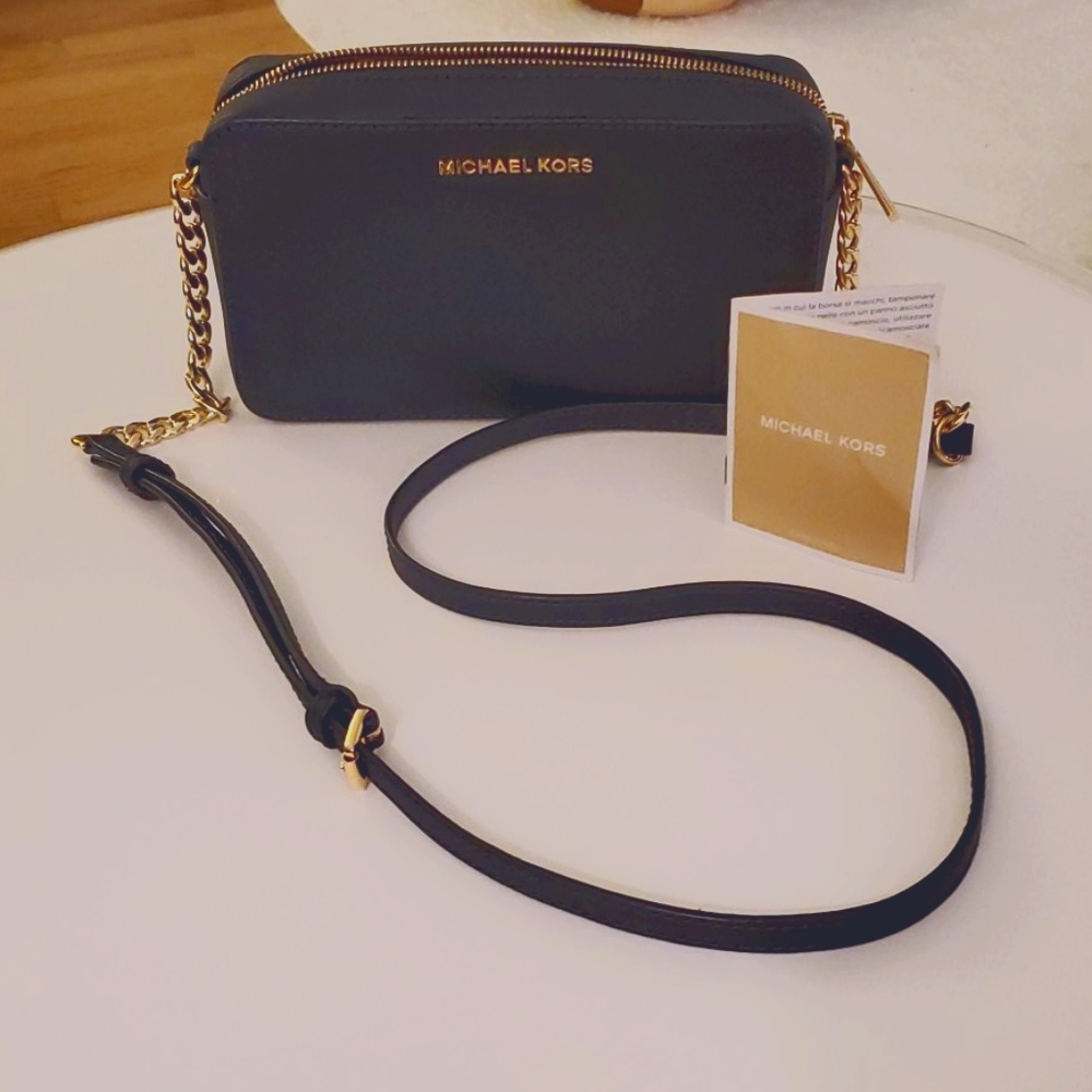 Michael Kors navy Jet Set East West crossbody bag